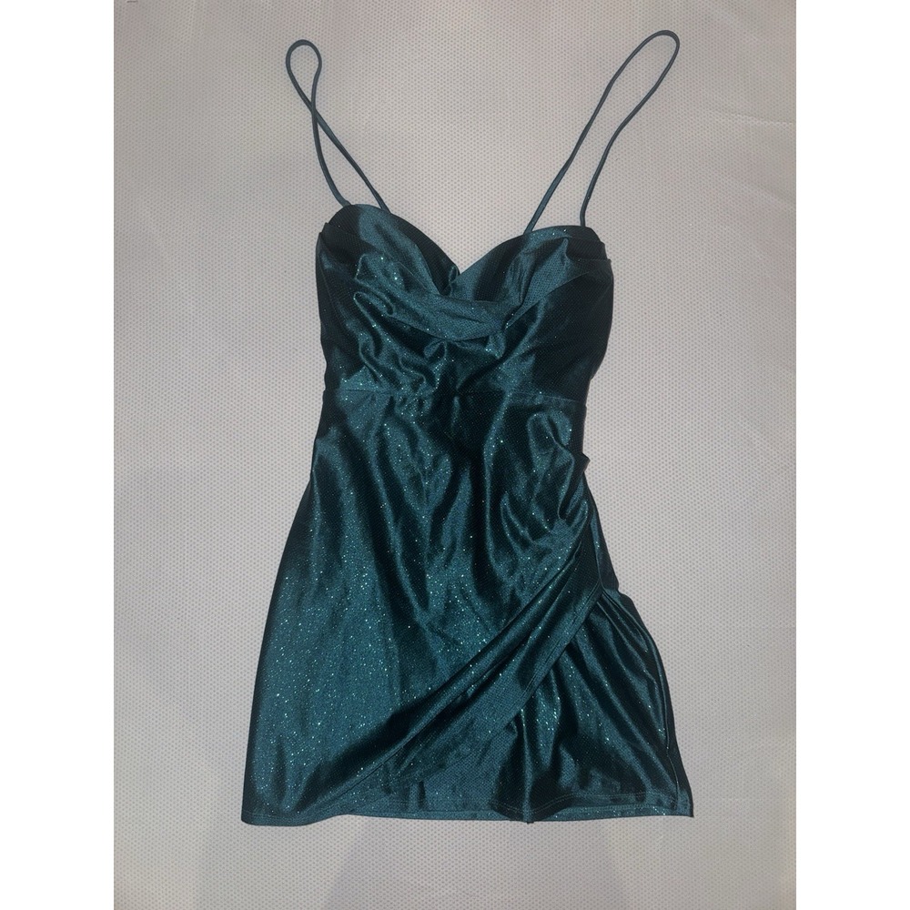 NWT Honey And Rosie Glittery Stringy Green Cocktail Dress Size L‎